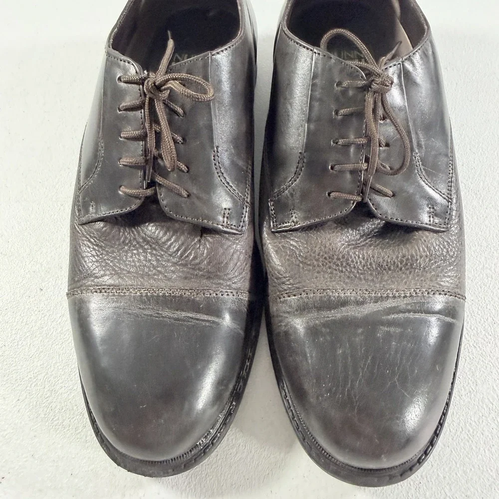 Nunn Bush Mens Dark Brown Leather‎ Lace Up Oxford Cap Toe Dress Shoes Size 11 M